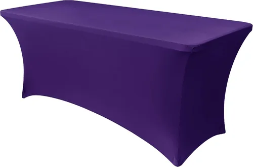 Miniatura 79 de Obstal Funda de mesa de elastano elástica de 4 pies para mesas plegables estándar, paquete de 2 manteles rectangulares universales ajustables