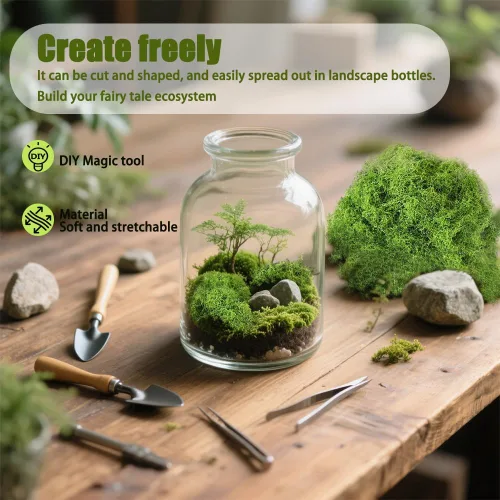 Miniatura 6 de Musgo verde falso para manualidades, musgo verde falso para plantas en maceta, plantas en maceta de imitación para decoración de manualidades, arte