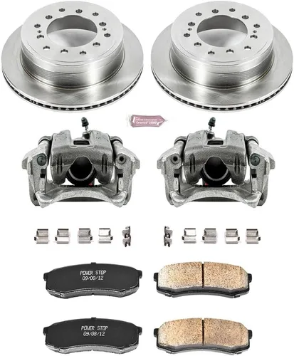 Miniatura 2 de Power Stop KCOE5875 Autospecialty Kit de freno de repuesto original de 1 clic con pinzas para Lexus GX460 2010-2022, Toyota 4Runner 2010-2023