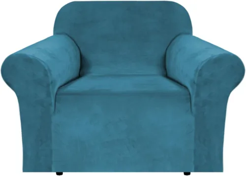 Miniatura 70 de H.VERSAILTEX Funda de terciopelo elástico para sillón, funda para sillón de 1 cojín para sala de estar, funda de muebles hecha de terciopelo grueso