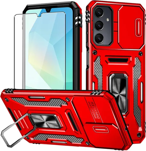 Miniatura 9 de Para Samsung Galaxy A16 5G Funda con Protector de Pantalla y con Cubierta de Cámara, Soporte Giratório de 360° Grado Militar (Resistente) Protector
