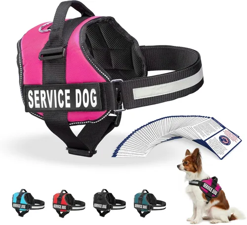 Miniatura 39 de Arnés Industrial Puppy para perros con correas y asa, y chaleco con parche reflectante, en un cómodo diseño de malla, Bright Red 2-Rojo Brillante