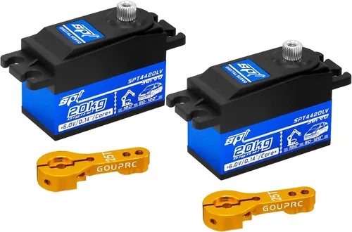 Miniatura 9 de GOUPRC Servo de perfil bajo de 44.1 lbs de alto par de engranaje de metal servo digital con brazo de metal 25T para 1/8 1/10 1/12 RC modelo DIY