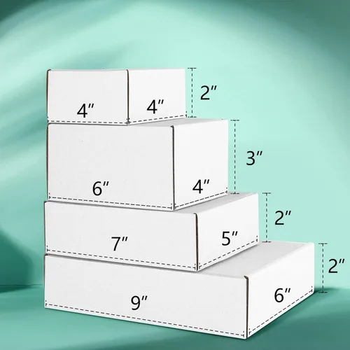 Miniatura 4 de Eupako Cajas de Envío 9x6x2 pulgadas de Cartón Corrugado Pequeñas - Paquete de 25 Cajas de Correo Blancas para Embalaje de Pequeñas Empresas, Caja