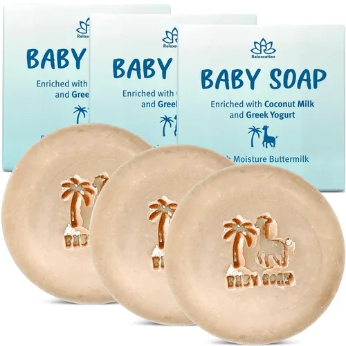 Miniatura 8 de Relaxcation Barra de jabón orgánica para bebés con yogur griego y leche de coco, procesada naturalmente en frío a partir de ingredientes orgánicos