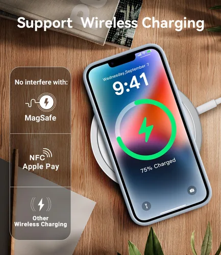 Miniatura 8 de AOTESIER Funda compatible con iPhone 14 Plus, cuerpo completo, silicona de grado alimenticio, resistente al desgaste, protección anticaídas con Azul