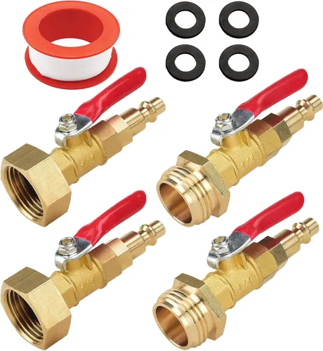 Miniatura 8 de Kit de acondicionamiento de invierno para caravana, adaptador de soplado de RV con válvula de cierre, adaptador de soplado de aspersor con enchufe