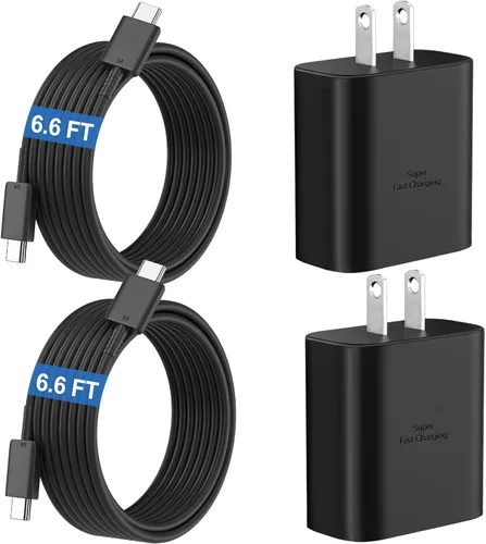Miniatura 27 de Cargador súper rápido USB C de 45 W para teléfono Android tipo C, bloque de carga rápida con cable de 5 pies para Samsung Galaxy S26/S26