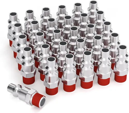 Miniatura 8 de GASHER 5 piezas de ajuste de herramienta de aire industrial de acero inoxidable 304 NPT hembra de 1/4 pulgada, tapones neumáticos de alto flujo