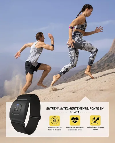 Miniatura 2 de Scosche Rhythm+ Brazalete monitor de frecuencia cardíaca, brazalete óptico con radio de banda dual ANT+ y Bluetooth Smart, Negro