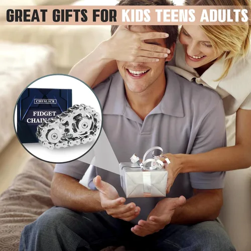 Miniatura 7 de Juguetes para ansiedad para adultos, cadena de bicicleta de metal, conjunto de fidgets, spinners, juguetes para adolescentes, gadgets geniales, Negro