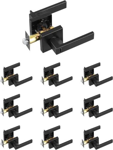 Miniatura 14 de VEVOR Pomo de puerta de entrada con llave, perilla de puerta de níquel satinado con bola redonda, exterior con llave y cerradura de giro de pulgar