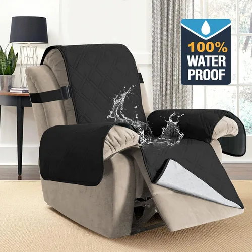 Miniatura 2 de H.VERSAILTEX - Funda protectora para sillón reclinable 100% impermeable, acolchada, con correa elástica y parte posterior con huellitas de silicón