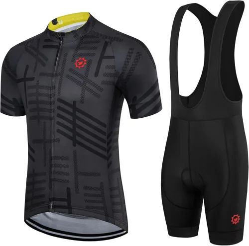 GCRFL Conjunto de camiseta de ciclismo para hombre, pantalones cortos para bicicleta de carretera, mangas de jersey con cremallera, pantalones