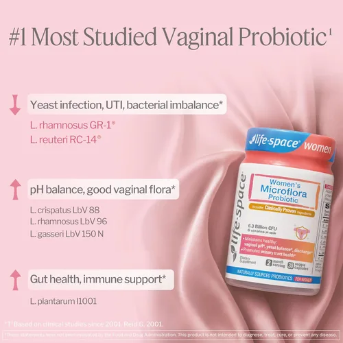 Miniatura 4 de Life-Space Probiótico para mujeres, apoya la microflora vaginal saludable y la comodidad, suplemento diario para mujeres, equilibrio de pH