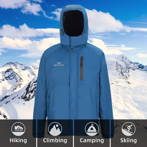 Miniatura 8 de WHATWEARS Men's Winter Coats Waterproof Ski Jacket for Men Snow Coat Windproof Mountain Jackets with Hooded