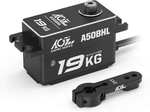 Miniatura 13 de AGFRC 19 kg de bajo perfil impermeable RC-Winch-Servo - 0.073s de alta velocidad, engranaje de metal CNC completo, servo inteligente programable sin