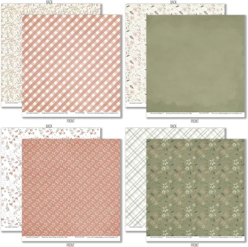 Miniatura 9 de Paquete de papel de patrón – Acuarela Florales – Papel de álbum de recortes de 12 x 12 pulgadas, 12 x 12 pulgadas, diseño floral de álbumes