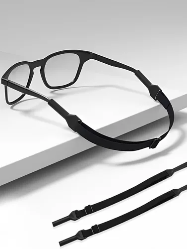 Miniatura 6 de ZXZone Correas ajustables para gafas, 2 unidades, sin cola, correas de vidrio ajustables para hombres, mujeres, niños, lentes de sol, negro
