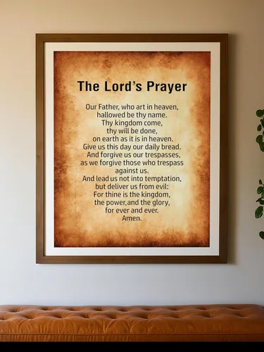 Miniatura 6 de AMERICAN LUXURY GIFTS The Lord's Prayer Mateo 6:9-13 - Arte de pared inspirador de las Escrituras cristianas, regalo de decoración espiritual
