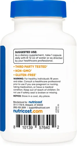 Miniatura 4 de Nutricost Citrato de zinc (50 mg) 120 cápsulas - Suplemento de citrato de zinc para hombres y mujeres, vegano