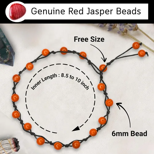 Miniatura 51 de Amazing Gemstone Crystal Anklet Ankle Bracelets for Women - Waterproof Beaded Healing Crystal Anklets, Plus Size Chakra Gemstone Bead Anklet