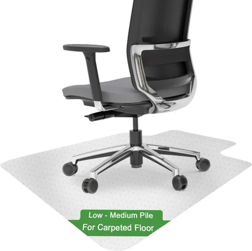 Tapete para silla de alfombra, de pelo bajo (1/4 de pulgada de grosor), protector de alfombra para silla de escritorio de oficina y juegos. Tapete