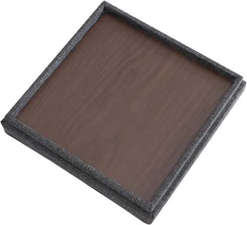 Miniatura 7 de Ornavo Home Taburete otomano de almacenamiento cuadrado de lino plegable con cubo, reposapiés/asiento con tapa de mesa, mesa de café otomana - 15 x