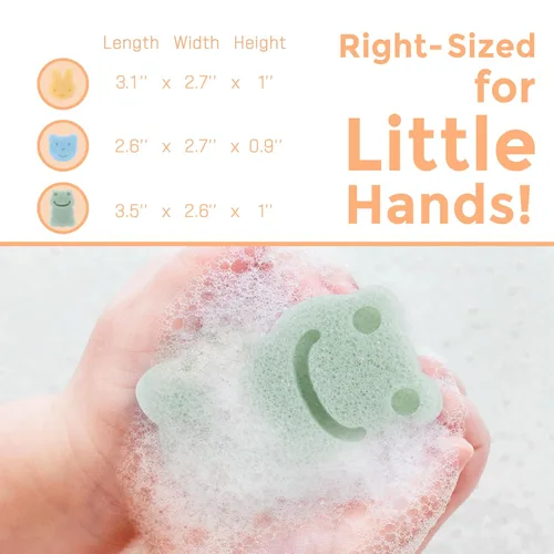 Miniatura 2 de myHomeBody Konjac - Esponja de baño para bebé, formas lindas, natural, para niños, recién nacidos, a base de plantas, 3 piezas, conjunto: conejo