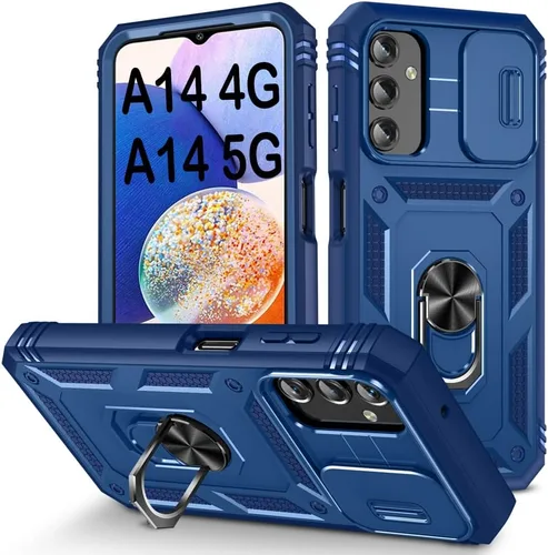 Miniatura 19 de PASNEW Funda para Samsung Galaxy A54, Soporte Metálico y Cubierta Deslizante para Cámara, Militar Multicapa Resistente de Cuerpo Completo a Prueba