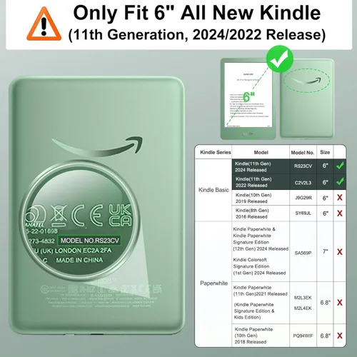 Miniatura 3 de HGWALP Funda para Kindle de 6 pulgadas (11ª generación-2024/2022), ultra transparente, suave, flexible, transparente, carcasa trasera de TPU
