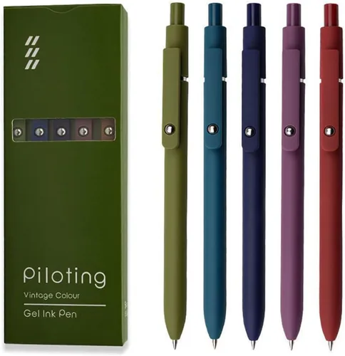 Miniatura 10 de 4 bolígrafos de gel, lindos bolígrafos de tinta de punta fina, escritura suave, secado rápido, bolígrafo negro para llevar diario y tomar notas