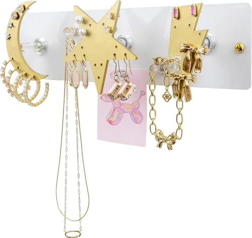 Organizador magnético de joyas montado en la pared | Almacenamiento de joyas colgantes | Soporte de joyería Preppy | Soluciones de almacenamiento de
