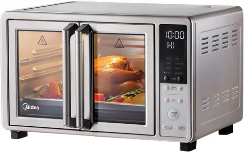Midea Flexify Slim - Horno tostador de puerta francesa 8 en 1, combo de freidora de aire, horno compacto de encimera con SpeedHeat infrarrojo,