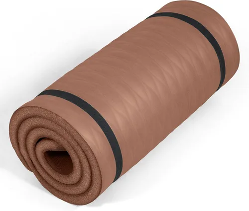 Tone Fitness Esterilla de yoga de 1 pulgada de grosor | Alfombrilla de ejercicio antideslizante de alta densidad con correa de transporte para yoga,