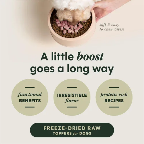 Miniatura 3 de Topper de comida para perros liofilizado Raw Boost Mixers de Instinct para la salud de la piel y el pelaje, bolsa de 12.5 oz