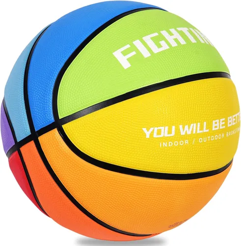 Miniatura 2 de Baloncesto de goma gruesa para niños y jóvenes, tamaño 3/4/5/6/7, para exteriores, colorido, 22/25.5/27.5/28.5/29.5 pulgadas, para regalos