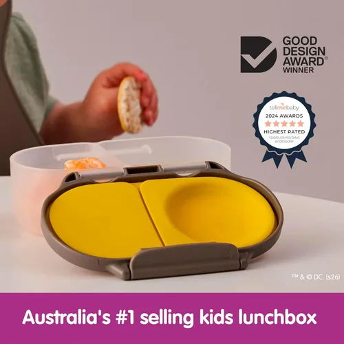 Miniatura 9 de b.box Batman Snack Box - Recipientes a prueba de fugas de 2 compartimentos para niños, mini caja Bento para niños y niños pequeños, contenedores