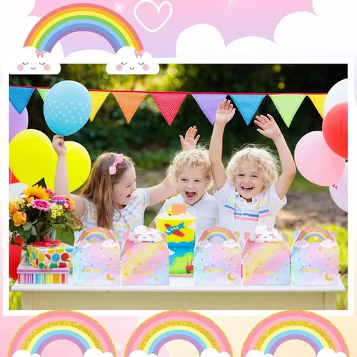 Miniatura 4 de Leinuosen Cajas de regalo de nube arcoíris – Bonitas cajas de recuerdo de fiesta, golosinas de dulces, cajas de regalo para niñas, niños y niños