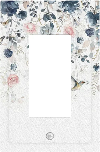 Miniatura 213 de Decorative Outlet Covers Blue Background White Cat Daisy Floral 2-Gang 1-Gang Wall Plate Single Toggle/Rocker Farmhouse Style Light Switch Covers