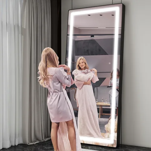 Miniatura 3 de FENNIO Espejo de longitud completa con luces, espejo LED de cuerpo completo de 80 x 36 pulgadas, espejo colgante de pared con luces para dormitorio