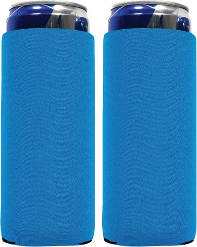 Miniatura 28 de QualityPerfection Fundas delgadas para enfriar latas, cerveza/energía (paquete de 6) para bebidas en blanco, 12 onzas, alta calidad, 0.157 in