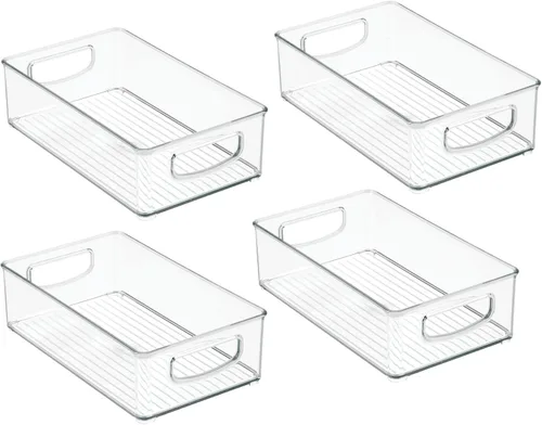 Miniatura 7 de mDesign Contenedor pequeño organizador de almacenamiento de plástico, organizador de armario para pasillo, dormitorio, ropa de cama, abrigo