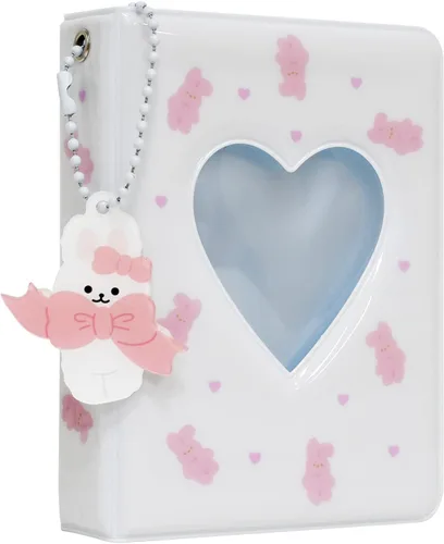 Miniatura 9 de Carpeta para tarjetas fotográficas de 3 pulgadas, mini álbum de fotos con colgante para coleccionar fotos Kpop, 40 bolsillos (marrón)