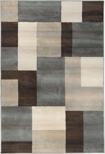 Miniatura 12 de Superior alfombra de área de la colección diseñador Clifton, 8 mm de altura de apilado, con respaldo de yute, diseño geométrico contemporáneo, Beige