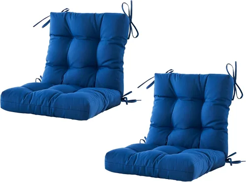 Miniatura 35 de BLISSWALK Cojines para sillas de exteriores, cojín grueso de mimbre con respaldo bajo y lazos para muebles de patio, 40 pulgadas de largo x 20 Beige