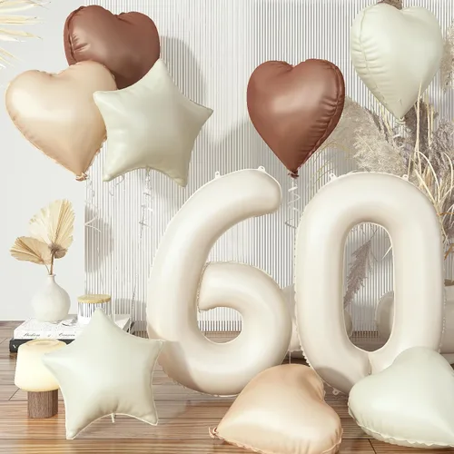Miniatura 53 de Globo grande de aluminio 60, 40 pulgadas, color verde azulado oscuro, globo autoinflable del número 60 para hombres de 60 cumpleaños, globos de Azul