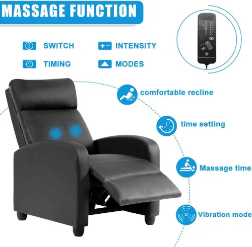Miniatura 4 de Silla reclinable para sala de estar, sofá reclinable de masaje, asiento de cine en casa, moderna silla reclinable Winback, sofá individual, silla