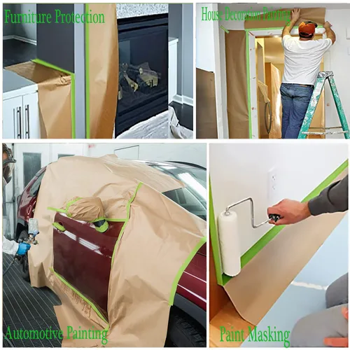 Miniatura 3 de Papel de enmascarar, papel de enmascaramiento de pintura con adhesivo, rollo de papel para pintores de 20 pulgadas x 50 pies, papel para pintores