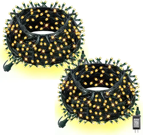 Miniatura 18 de Dazzle Bright - Guirnalda de luces de Navidad para exteriores, 1000 luces LED de 328 pies, enchufe de luz de hada con control remoto, 8 modos